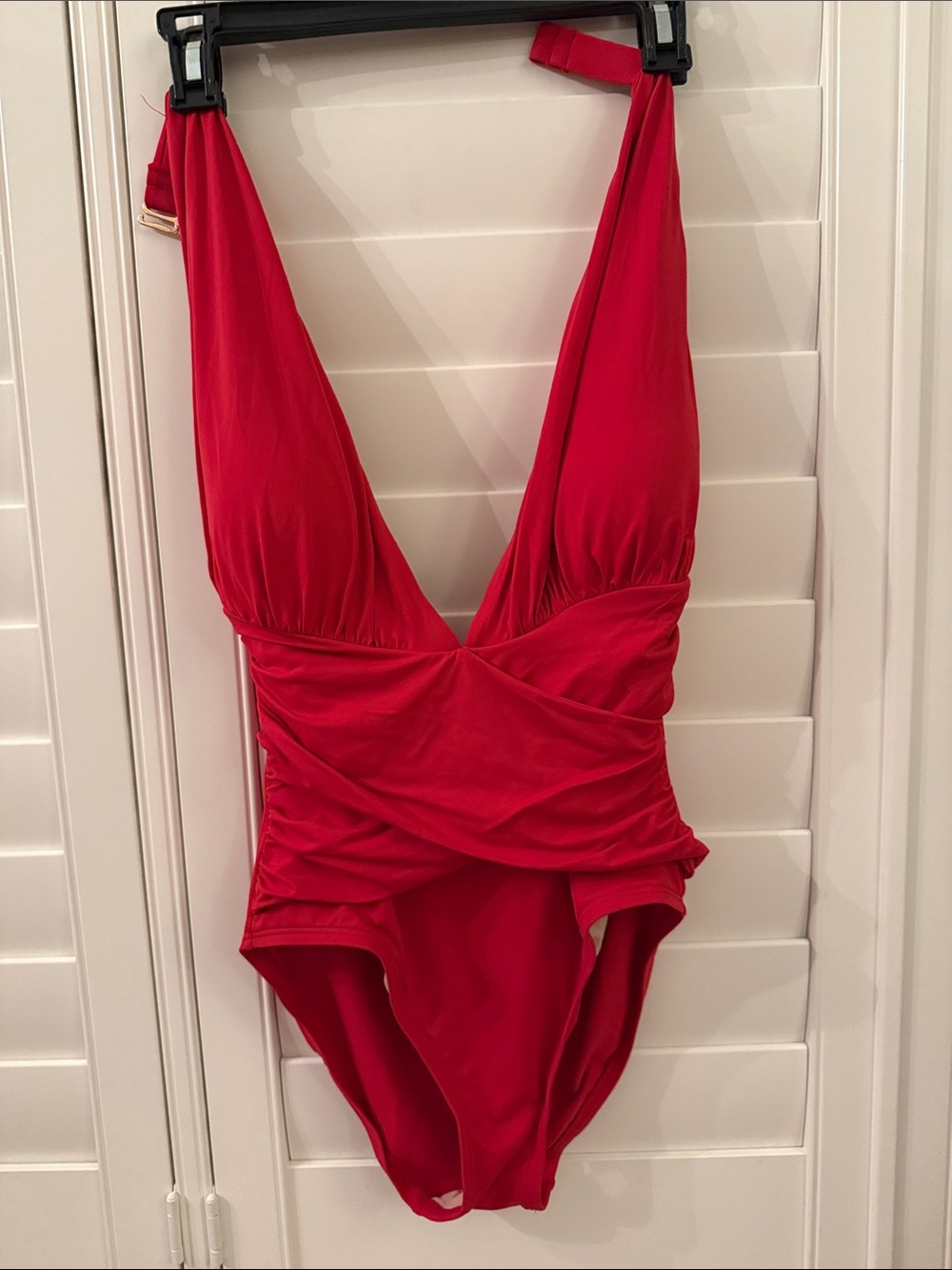 La Blanca Red Ruched One-Piece Swimsuit